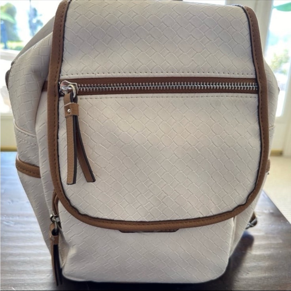 Rosetti White and Brown leather Backpack